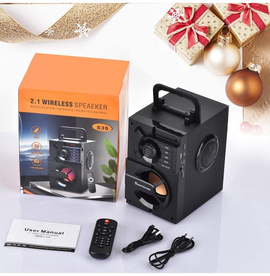 Bluetooth Speaker, Portable Bluetooth Speakers with Subwoofer Wireless Stereo Sound Rich Bass Speakers Outdoor Party Speaker Support Remote Control FM Radio LED Lights for Home, Travel, Camping Bluetooth Speaker, Portable Bluetooth Speakers with Subwoofer Wireless Stereo Sound Rich Bass Speakers Outdoor Party Speaker Support Remote Control FM Radio LED Lights for Home, Travel, Camping