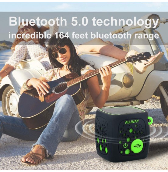 Small Bluetooth Speaker,ALLWAY Ultra Compact Mini Portable Bluetooth Speakers with Loud Stereo Sound,Rich bass,TF Card Port,164 Feet Bluetooth 5.0 Range for Laptop,iPhone,Echo,Car and More Small Bluetooth Speaker,ALLWAY Ultra Compact Mini Portable Bluetooth Speakers with Loud Stereo Sound,Rich bass,TF Card Port,164 Feet Bluetooth 5.0 Range for Laptop,iPhone,Echo,Car and More