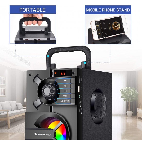 Bluetooth Speaker, Portable Bluetooth Speakers with Subwoofer Wireless Stereo Sound Rich Bass Speakers Outdoor Party Speaker Support Remote Control FM Radio LED Lights for Home, Travel, Camping Bluetooth Speaker, Portable Bluetooth Speakers with Subwoofer Wireless Stereo Sound Rich Bass Speakers Outdoor Party Speaker Support Remote Control FM Radio LED Lights for Home, Travel, Camping