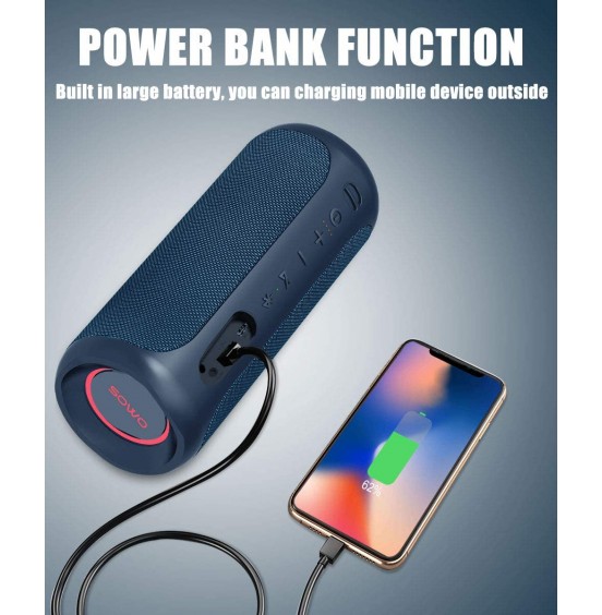 Portable Bluetooth Speaker with Subwoofer, 35W Bass Loud Speaker with Power Bank, IPX7 Waterproof, Wireless Stereo Pairing, 24H Playtime, Speaker with Lights for Outdoor Party, Camping - Black Portable Bluetooth Speaker with Subwoofer, 35W Bass Loud Speaker with Power Bank, IPX7 Waterproof, Wireless Stereo Pairing, 24H Playtime, Speaker with Lights for Outdoor Party, Camping - Black