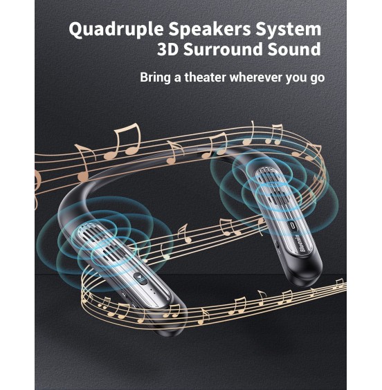 Bluetooth Speaker Bluenin Portable Bluetooth Speakers Wearable Neckband Bluetooth Speakers, Wireless Collar Speaker CVC 8.0 Noise Cancelling 3D Sound Personal Sport Speaker with Mic(Black) Bluetooth Speaker Bluenin Portable Bluetooth Speakers Wearable Neckband Bluetooth Speakers, Wireless Collar Speaker CVC 8.0 Noise Cancelling 3D Sound Personal Sport Speaker with Mic(Black)